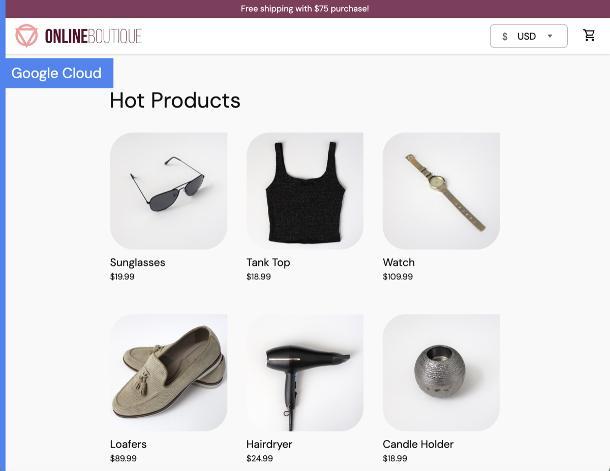 Online Boutique Screenshot